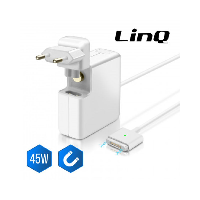 Chargeur Secteur MacBook Air MagSafe 2 45 W / 14.85V 3.05A LinQ A2-45W — LinQ · Smarty Paris 18e